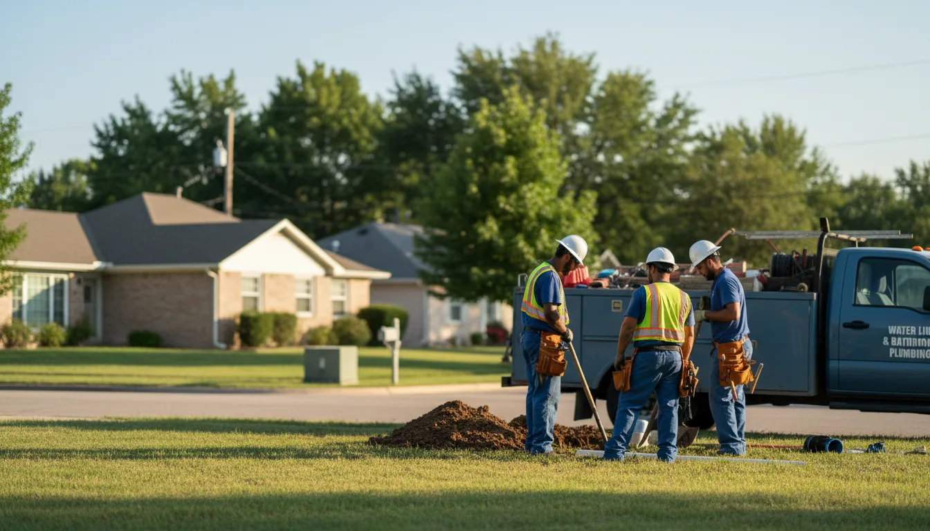 Residential water line and bathroom plumbing service in Dublin, IN